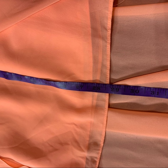 David’s bridal new with tag size 12 strapless chiffon high low dress coral color - Picture 4 of 10